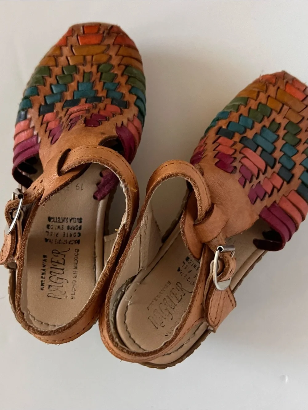 Artisan Multicolor Woven Leather Huarache Sandals for Kids